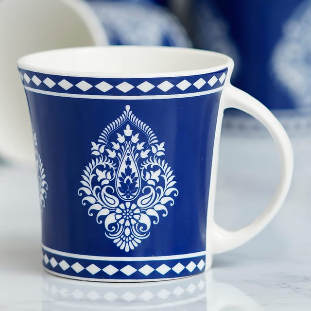 Indian Ceramic Multicolor Tea Cup - 6 Pcs- 160 ML