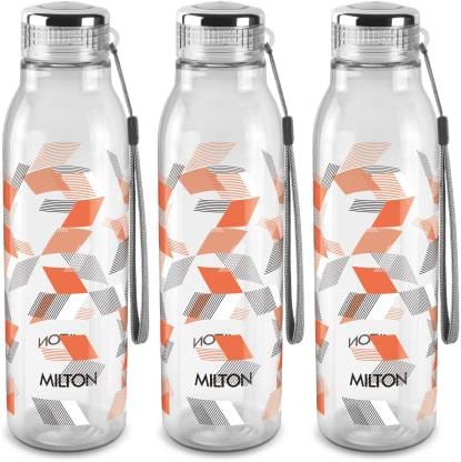 MILTON Helix Bottle 1000 Each 1000 ml Bottle  (Pack of 3, Orange, Plastic)