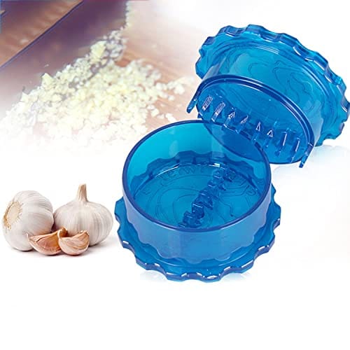 Three Secondz Manual Garlic Presser Mincer with Peeler Garlic Press Crusher Ginger Grinding Grater Kitchen Gadget (Random Color))