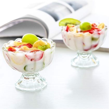 SAAIKEE Ice Cream, Dessert Pudding Bowl Set Transparent 150 ml