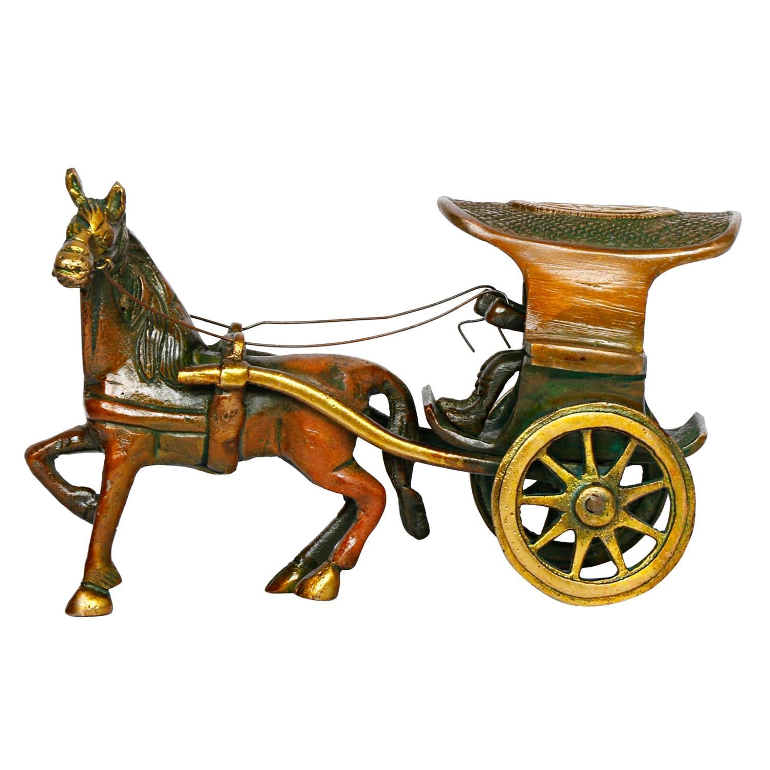 Vintage Brass Horse and Cart