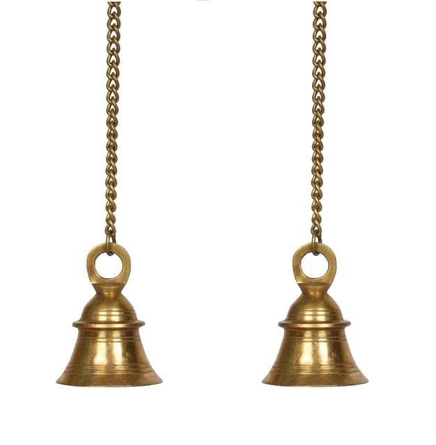 Brass Antique Hanging Bell For Wall Door Mandir Temple Pooja