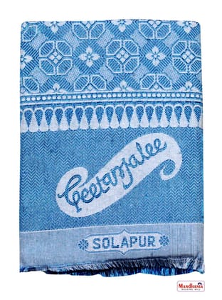 Mandhania Solapur Chaddar Single Blanket Cotton,Rayon�& Viscose Pack of 1 - Blue