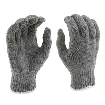 Solance Unisex Reusable Washable Knitted Cotton Safety Hand Gloves Free Size (Pack of 20) Grey