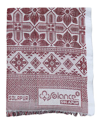 Mandhania Delux Quality Solapur Chaddar 100% Cotton Dailyuse Single Bed Blanket Pack of 1 Maroon