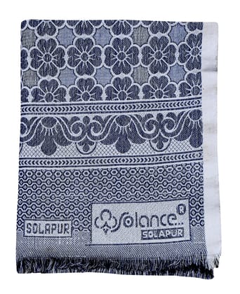 Mandhania Delux Quality Solapur Chaddar 100% Cotton Dailyuse Single Bed Blanket Pack of 1 Blue