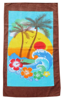 Mandhania 100% Cotton Premium Printed Bath Towel (70x140 cm, Multicolour) Pack of 1