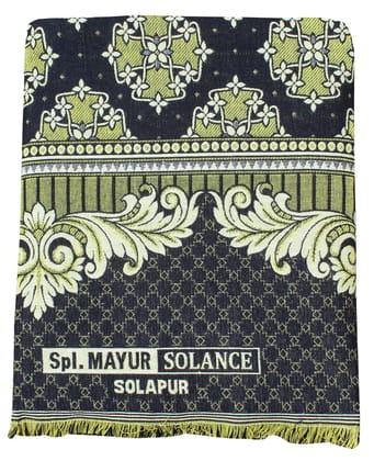 Solance Cotton Mayur Pankh Solapuri Chaddar (Extra Large Double, Blue)