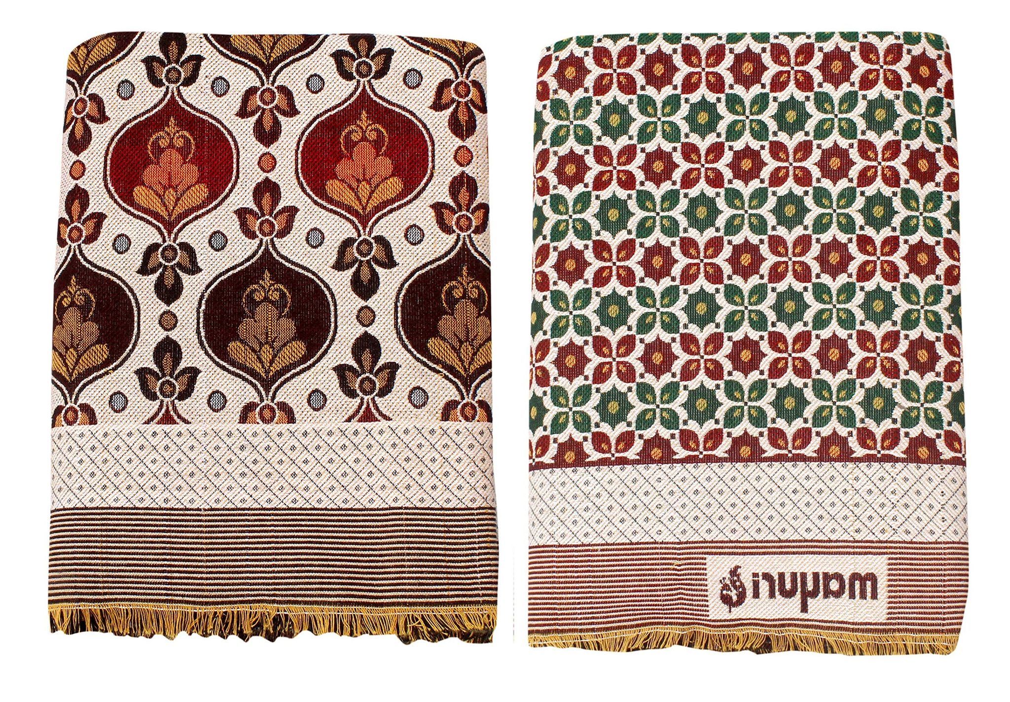 Mandhania MayurPankh 3D Solapur Chaddar 100% Cotton Dailyuse Single Bed Blanket Pack of 2 (203)