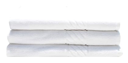 Mandhania Lovely White Cotton Bath Towels 450 GSM (28x57) Pack of 3