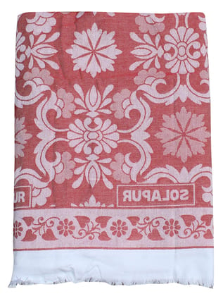 Mandhania Cotton Light Weight Single Bed Daily Use Solapur Chaddar (86 inch x 56 inch, Peach)