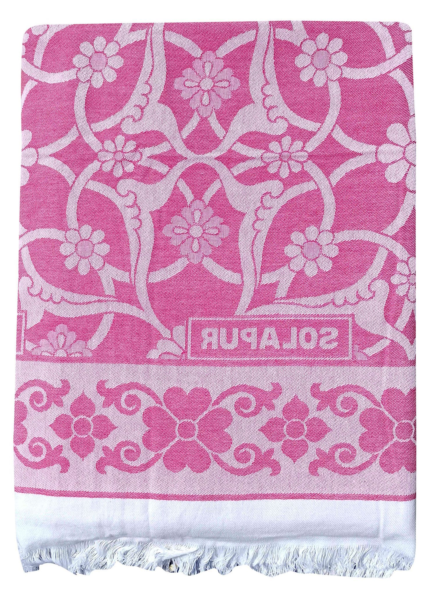 Mandhania Cotton Soft Light Weight Single Bed Solapur Chaddar , Pink