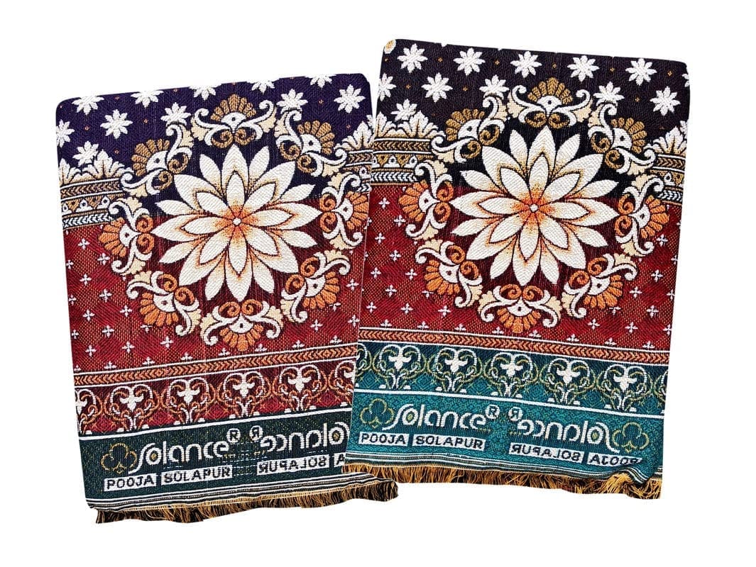 Solance by Mandhania Solapur Chaddar Cotton Blanket, Bed Sheet Single Bed Full Size Pack of 2 (PCSS206)