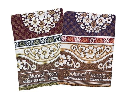 Solance by Mandhania Solapur Chaddar Cotton Blanket, Bed Sheet Single Bed Full Size Pack of 2 (PCSS205)