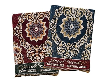 Solance by Mandhania Solapur Chaddar Cotton Blanket, Bed Sheet Single Bed Full Size Pack of 2 (PCSS2010)