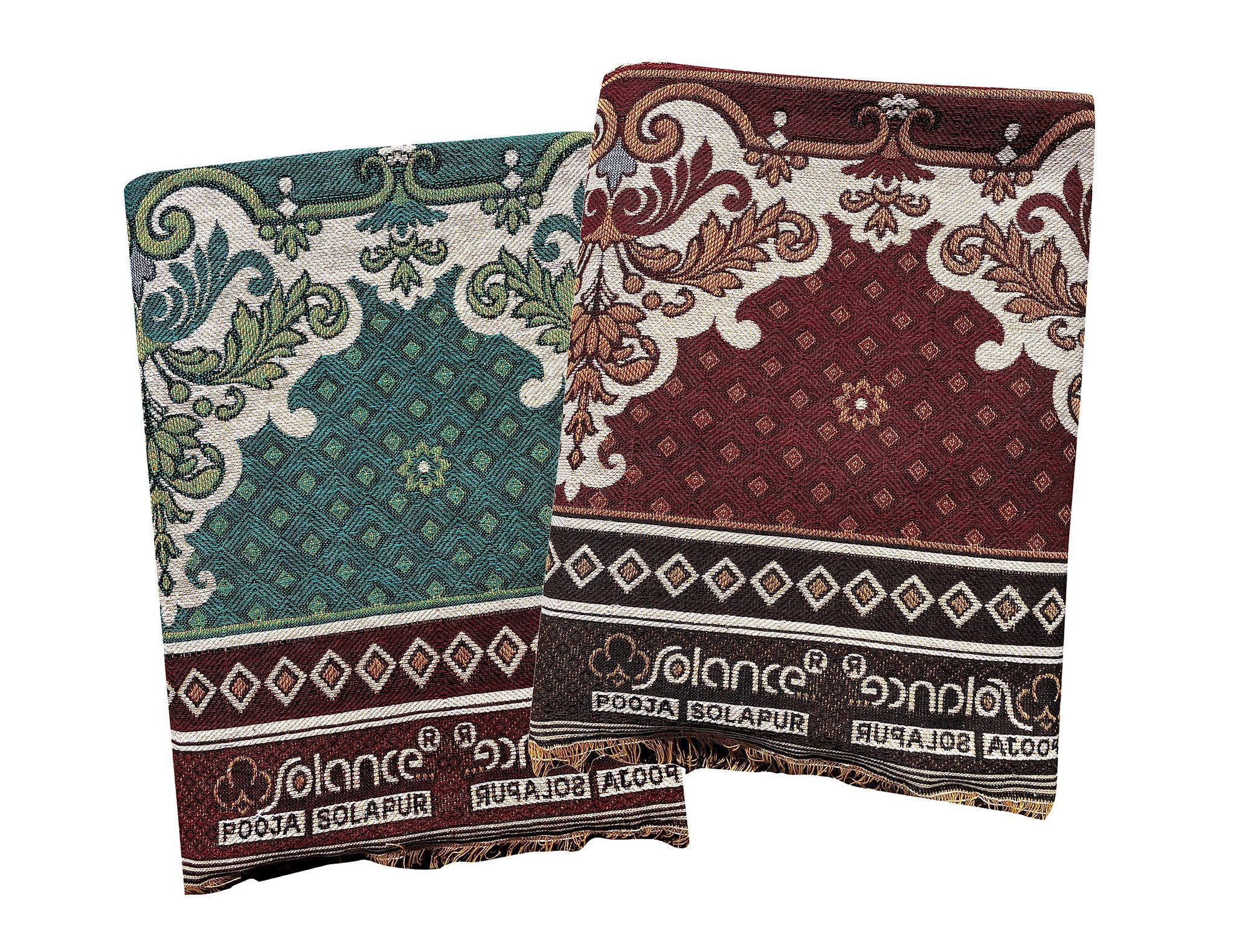 Solance by Mandhania Solapur Chaddar Cotton Blanket, Bed Sheet Single Bed Full Size Pack of 2 (PCSS203)