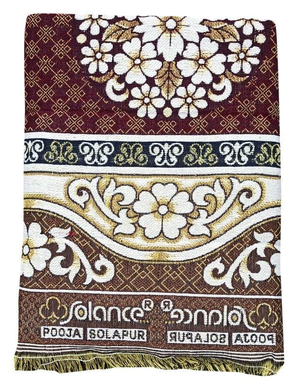 Solance by Mandhania Solapur Chaddar Cotton Blanket, Bed Sheet Single Bed Full Size Pack of 1 (PCSS103)