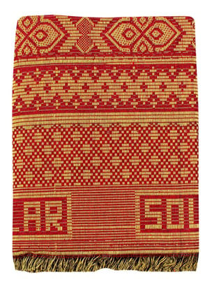 Mandhania Dollar Solapur Chaddar Authentic Designed 100% Cotton Dailyuse Single Bed Blanket Pack of 1 - Red