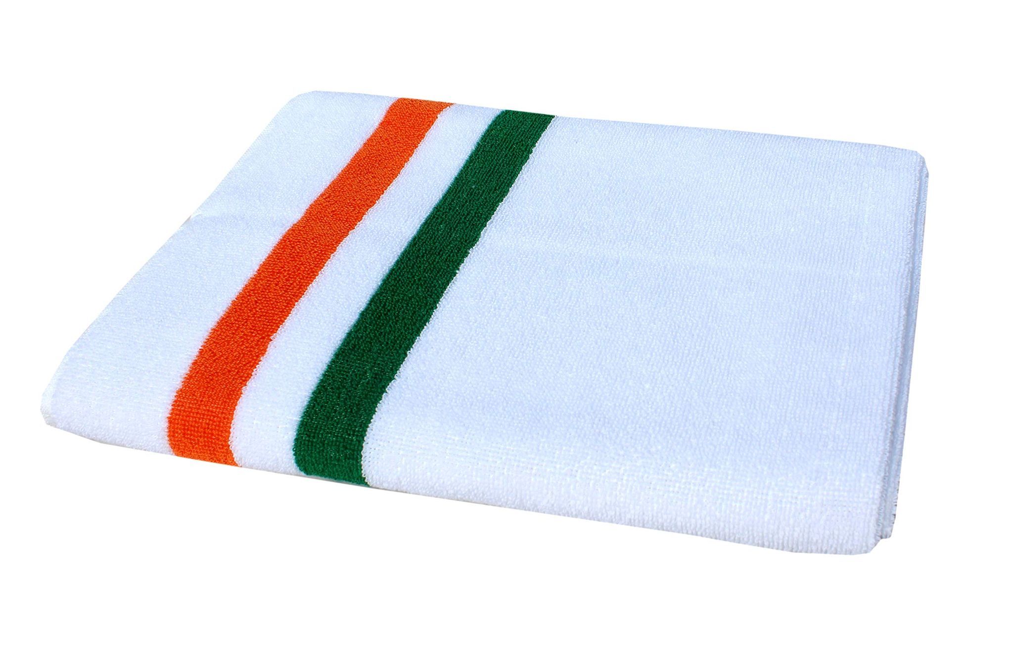 Mandhania Indian Tricolor Cotton Bath Towel 400 GSM (28x57) Pack of 1