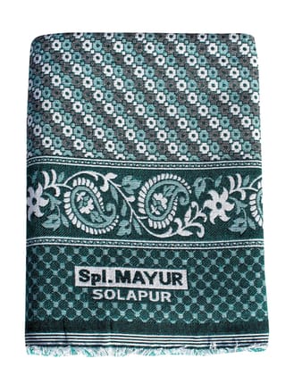 Mandhania Mayur Solapur Chaddar 100% Cotton Dailyuse Single Bed Blanket Pack of 1 Green