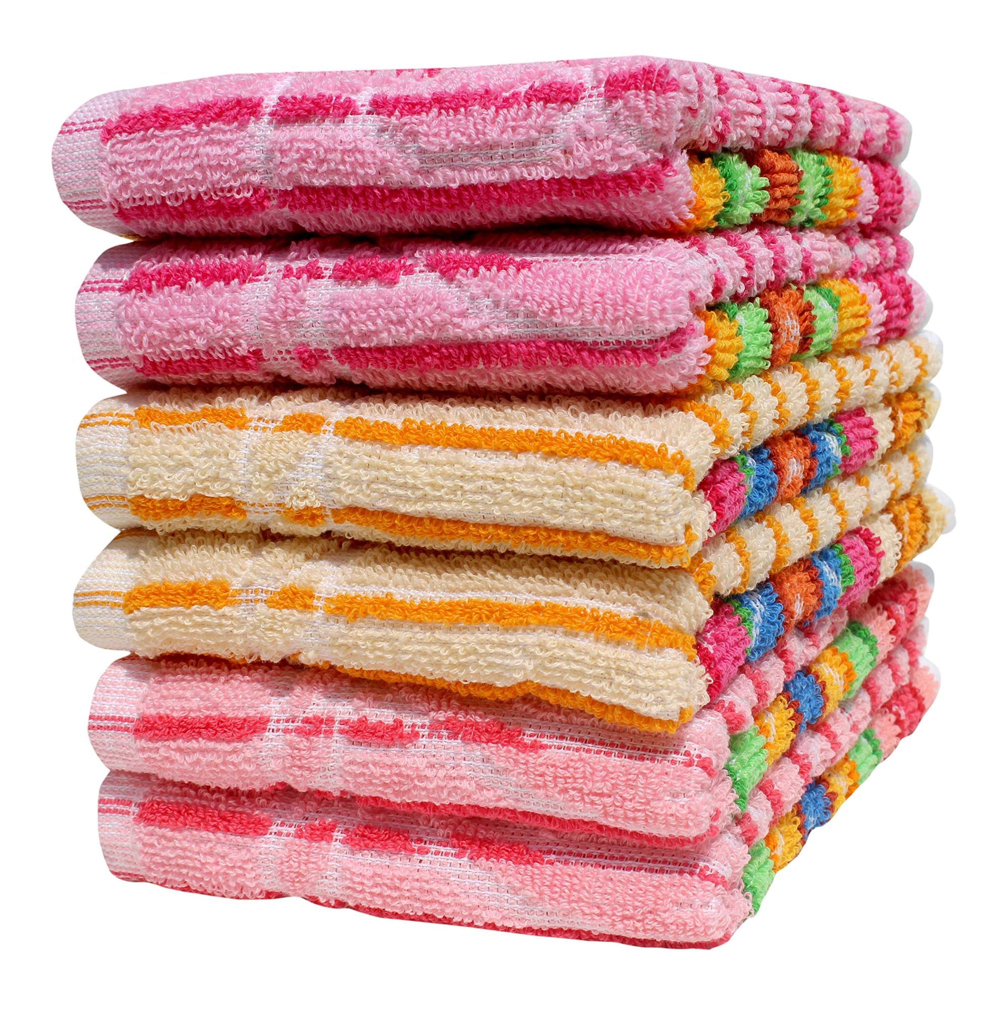 Mandhania Dailyuse Soft Cotton Hand Towels, 35x53 cm Pack of 6 (SHT603)