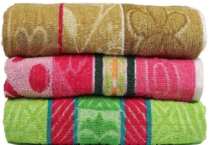 Mandhania Ash Set of 3 Jacquard Large Bath Towels 68 X 137 cm