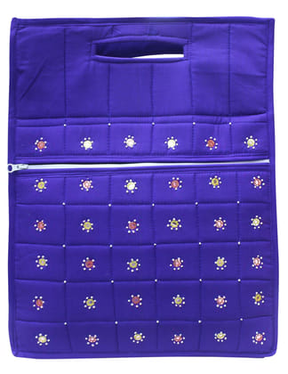 Mandhania Eco Friendly Cotton Mirror Handwork Carry Bag for Men and Women Blue