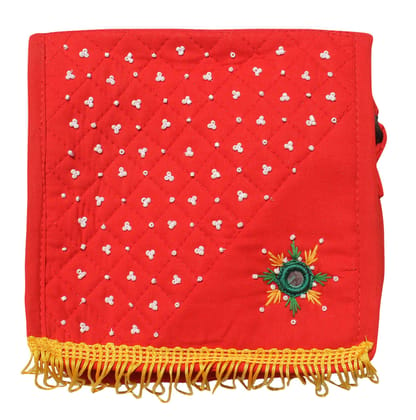 Mandhania Eco Friendly Handcrafted Embroidered Mirror Work� Bag for Girls/Women Red