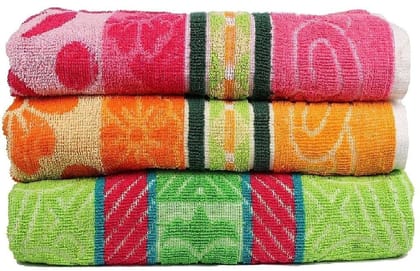 Mandhania Ash Set of 3 Jacquard Large Bath Towels 68 X 137 cm