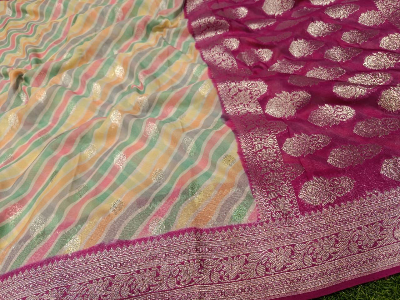 Pastels Pure Georgette Banarasi Saree In