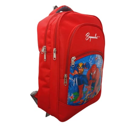 The BagMarket Decent school bag for Boys and girls Printed 34 Liter 16 ×11x6 inch Pre-School For (LKG/UKG/1st std) Child School Bag Waterproof School Bag Waterproof School Bag ( Red, 34 L) For Girls and  Boys