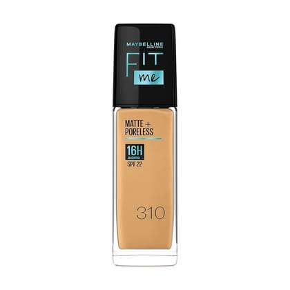 Maybelline New York Liquid Foundation, Matte Finish, With SPF, Absorbs Oil, Fit Me Matte + Poreless, 310 Sun Beige, 30 ml