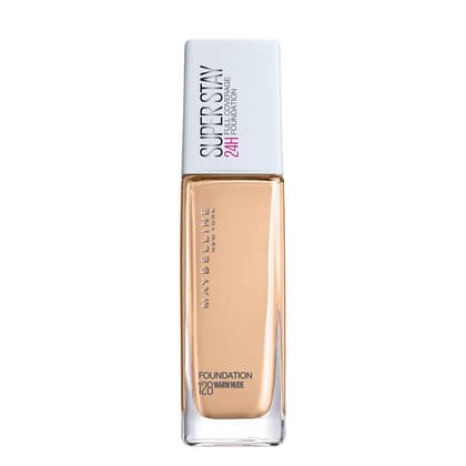 Maybelline New York Super Stay 30H Full Coverage Natural Liquid Foundation, Warm Nude 128, 30ml