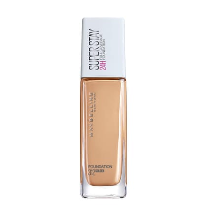 Maybelline New York Full Coverage Liquid Foundation, Lightweight Feel, Water and Transfer Resistant, SuperStay 24H, Golden 312, 30ml