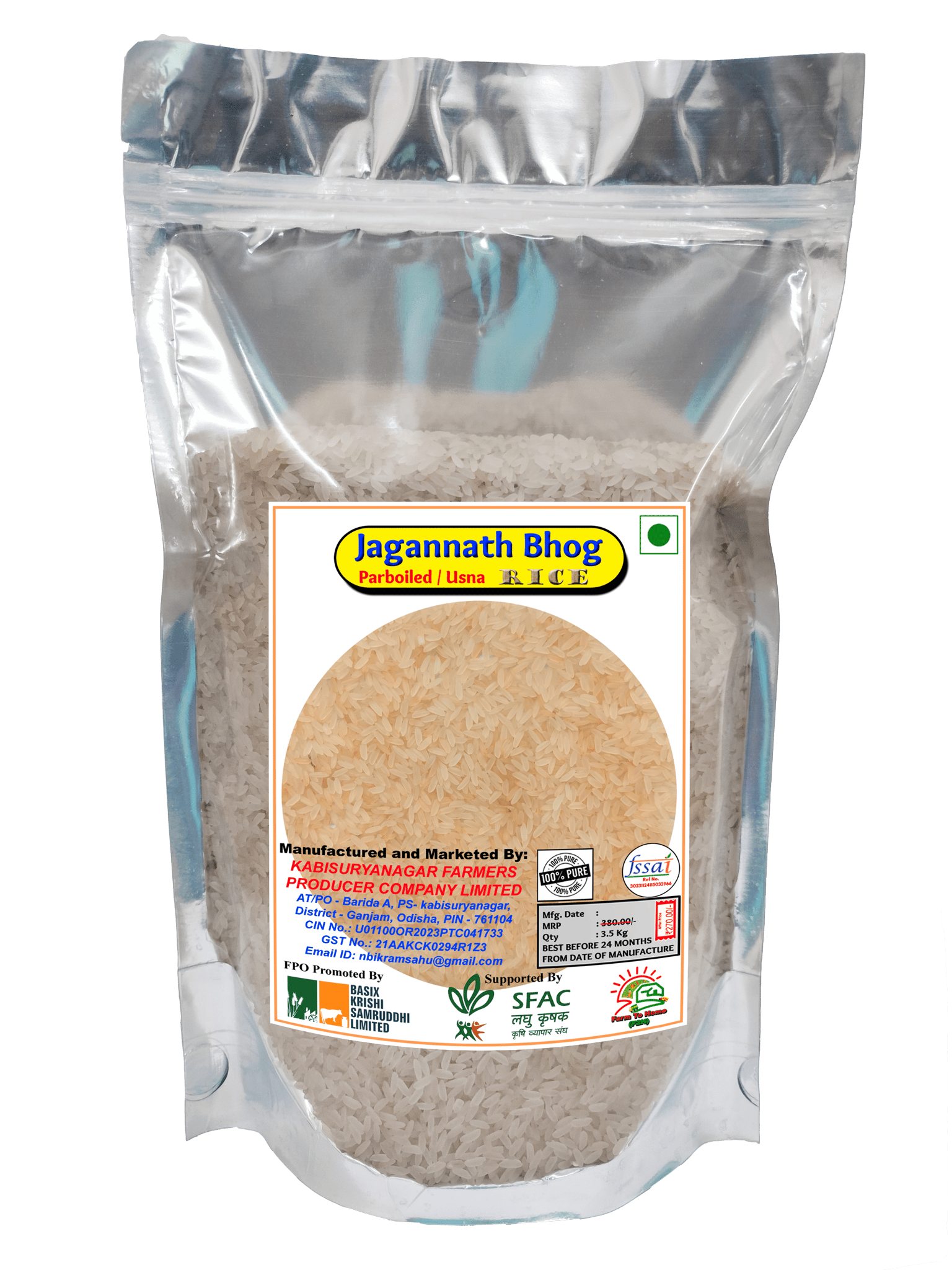 Jagannath Bhog Rice | Parboiled / Usna Rice | 3.5 Kg