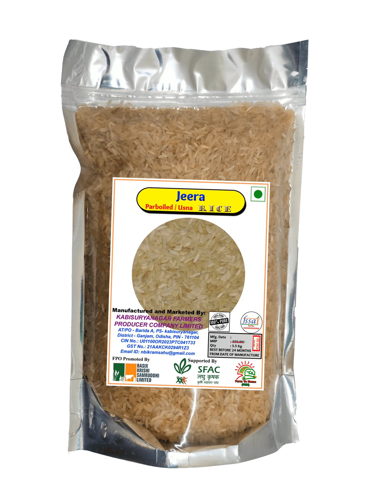 Jeera Rice | Parboiled / Usna Rice | 3.5 Kg