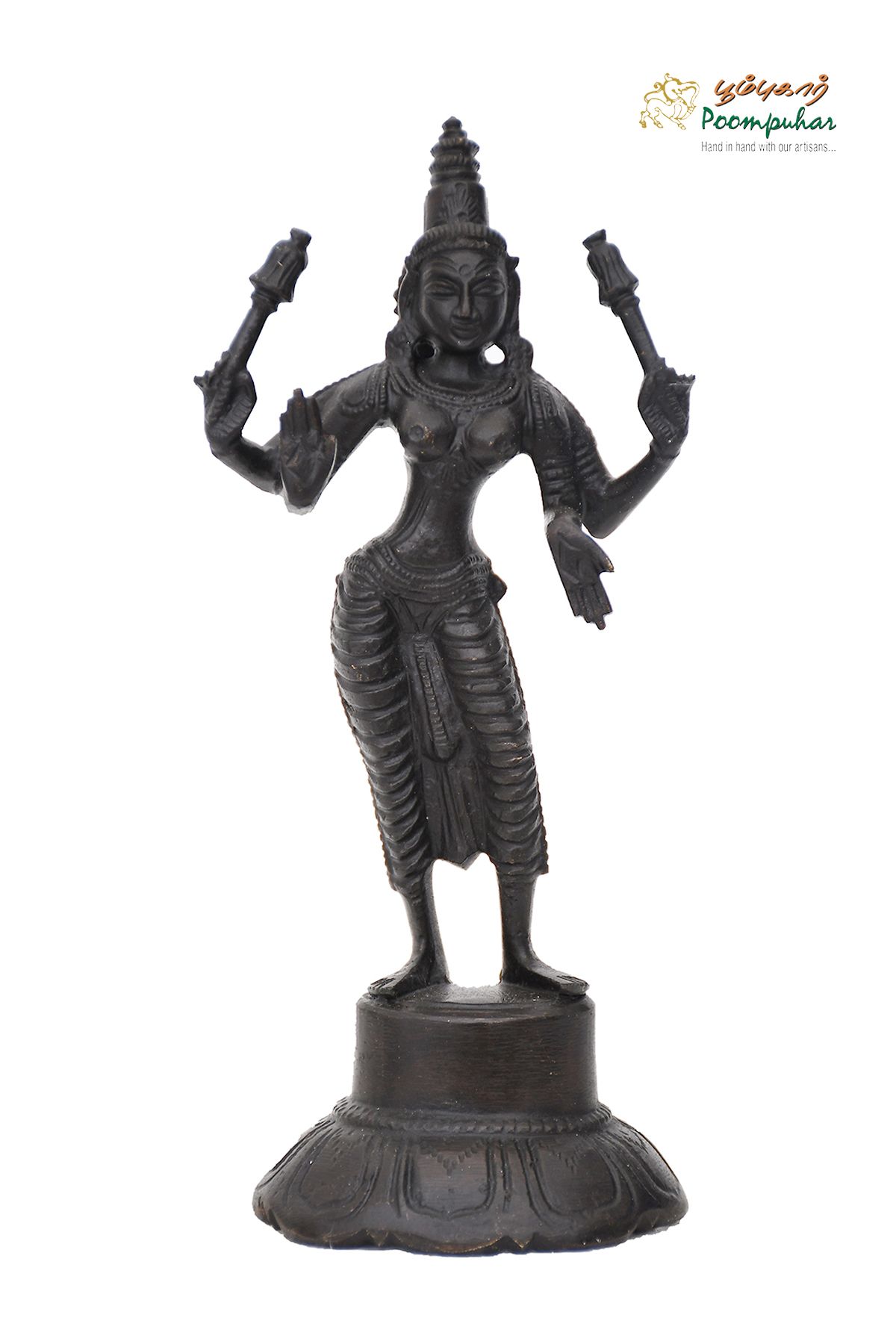 BRASS LAKSHMI OXIDISED 6 INCH