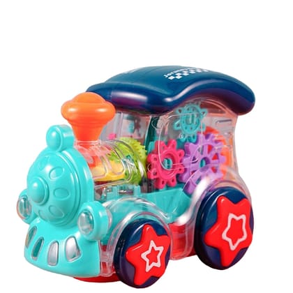 KTRS Enterprise Gear Train 3D Concept Toys - 360 Rotating Vehicle, Gear Simulation Technology with Engine Train Sound and Colorful Lights for Kids 1 Year & Above (Gear Engine)