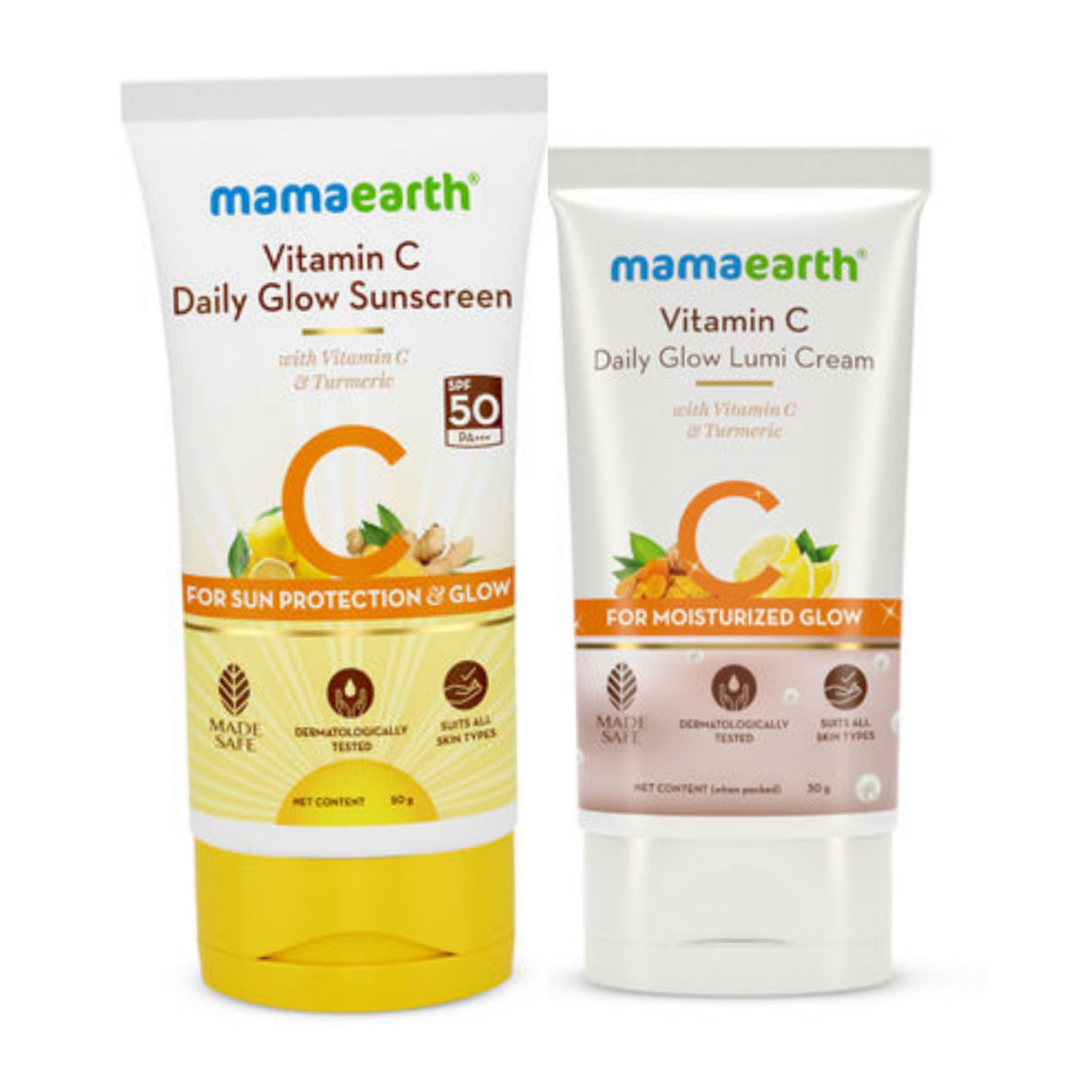 Mamaearth Vit C daily glow Sunscreen (50 gm) + Mamaearth Vit C daily glow lumi cream(30 gm) Combo Pack of 2