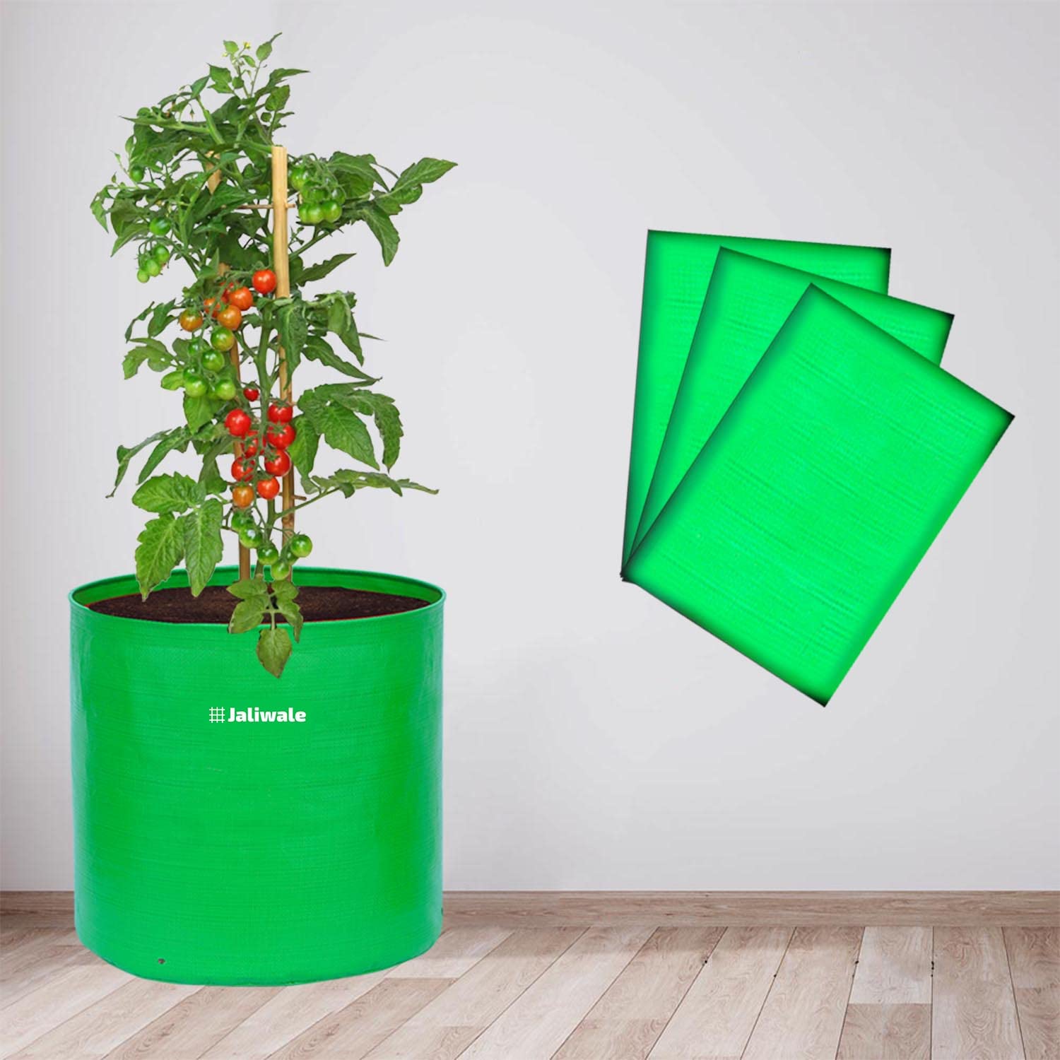 WNE Jaliwale Grow Bags 12x12 inch Large hdpe Fabric Big Size Grow Bags for Leafy Vegetables & Plants Pack of 3