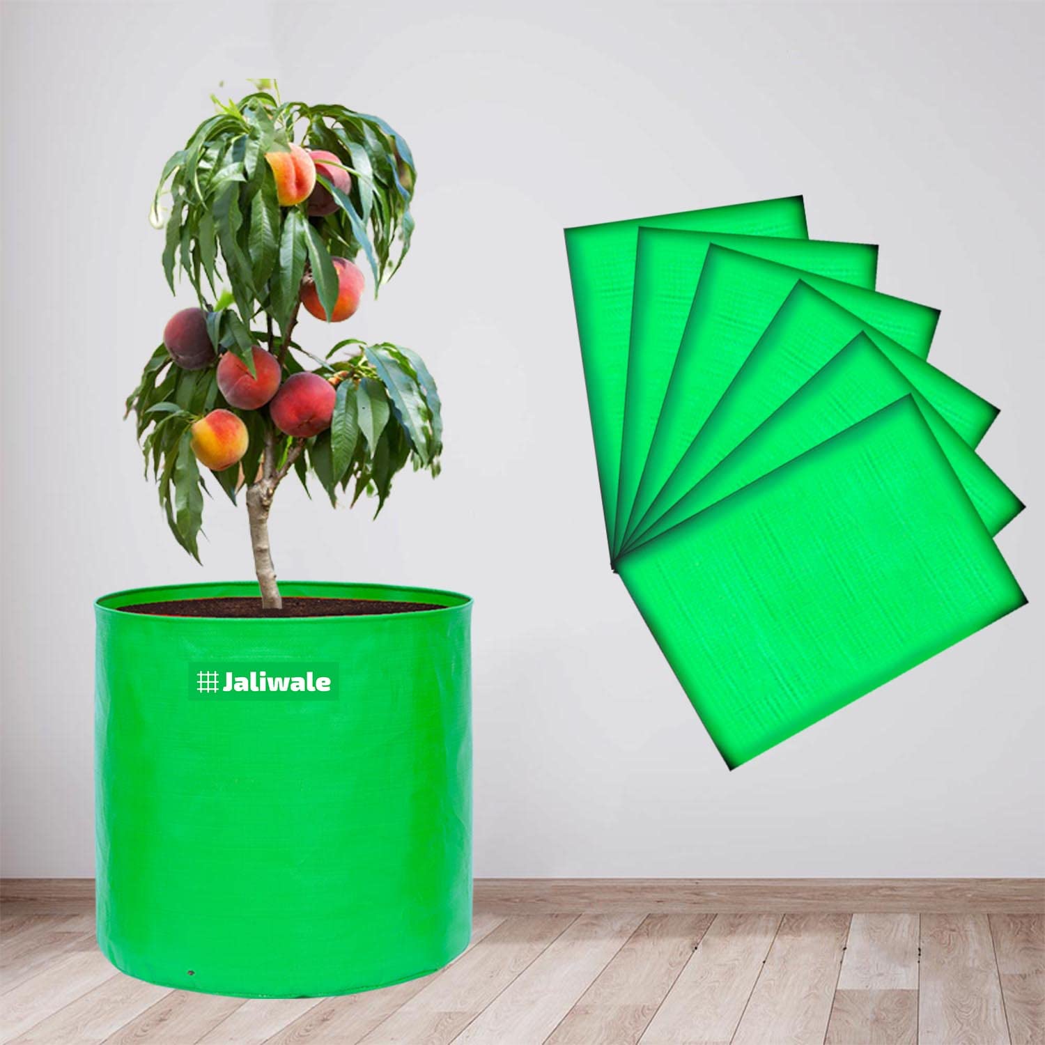 WNE Jaliwale Grow Bags 15x15 inch Large hdpe Fabric Big Size Grow Bags for Leafy Vegetables & Plants Pack of 6