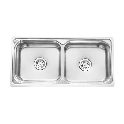 Square Double Bowl (37 x 18 x 8 inches) 304-Grade Kitchen Sink - by Ruhe®