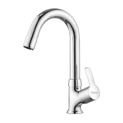 Rica Swan Neck with Small (12 inches) Round Swivel Spout Brass Faucet - by Ruhe®