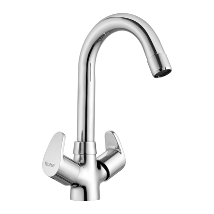 Vela Centre Hole Basin Mixer with Small (12 inches) Round Swivel Spout Faucet - by Ruhe®