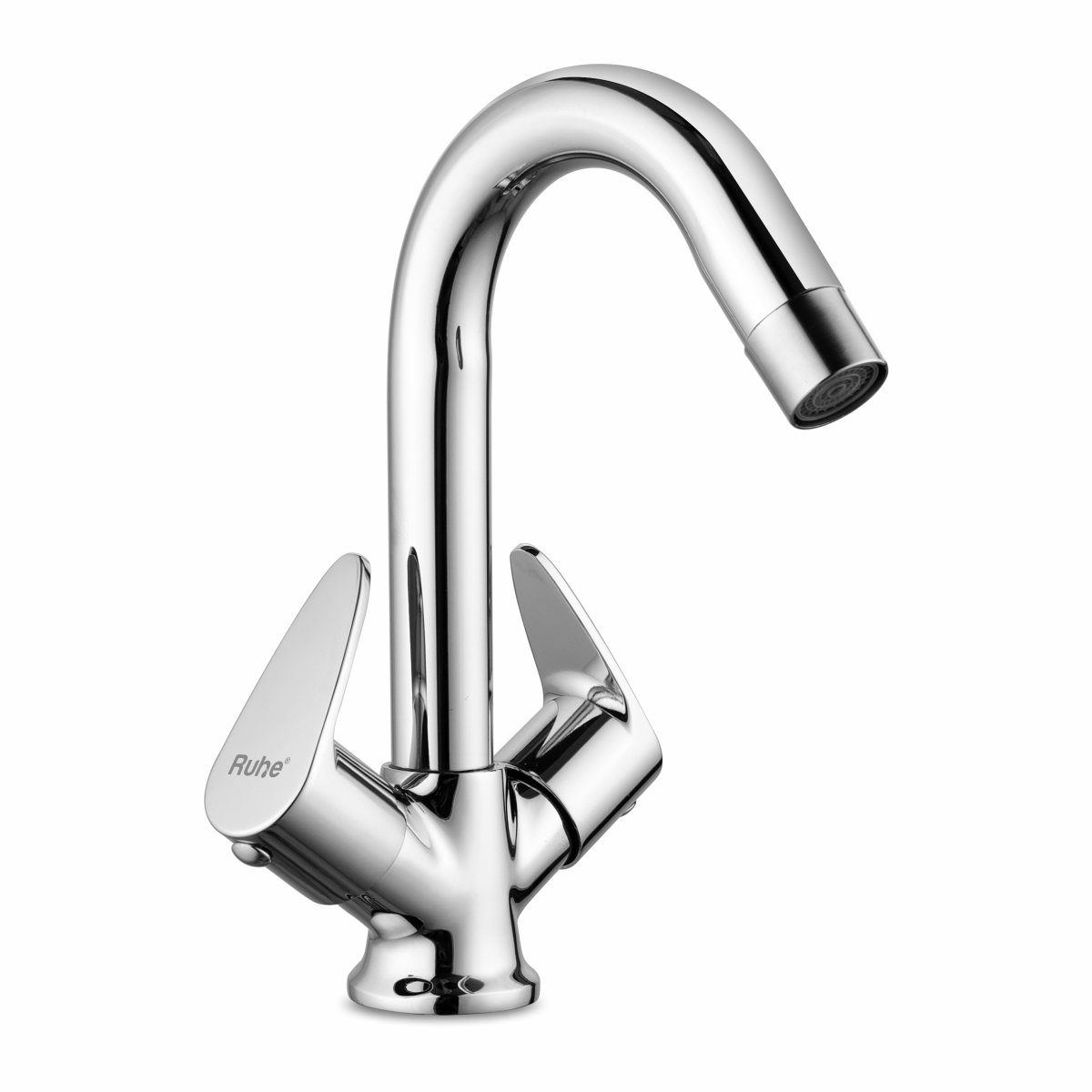 Liva Centre Hole Basin Mixer with Small (12 inches) Round Swivel Spout Faucet - by Ruhe®