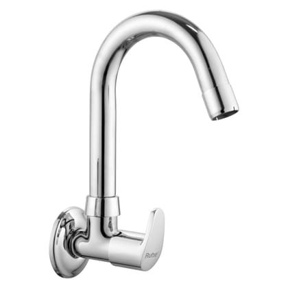 Vela Brass Sink Tap with Small (12 inches) Round Swivel Spout - by Ruhe®