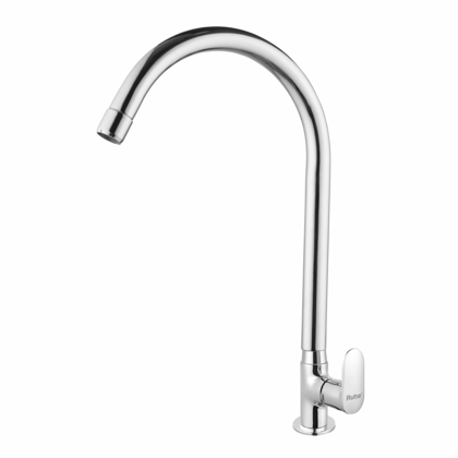 Demure Swan Neck Brass Faucet with Large (20 inches) Round Swivel Spout - by Ruhe®