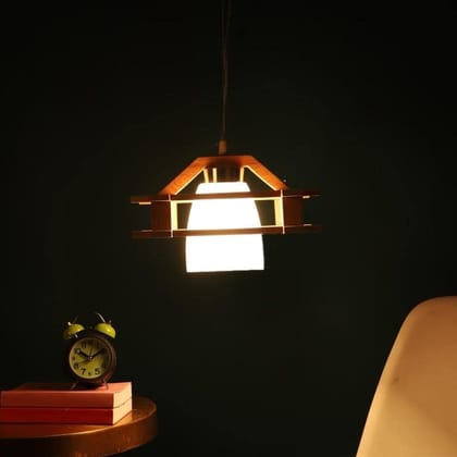 ELIANTE Lightlucific Wood Hanging Light Light Brown for Living Room, Bedroom, Dining Room, Kitchen