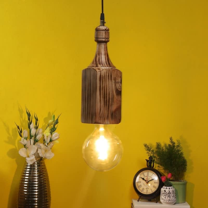 ELIANTE Wooden Wood Hanging Light by Jainsons Lights - Without Bulb - JSAR-Bottle-wd-sq