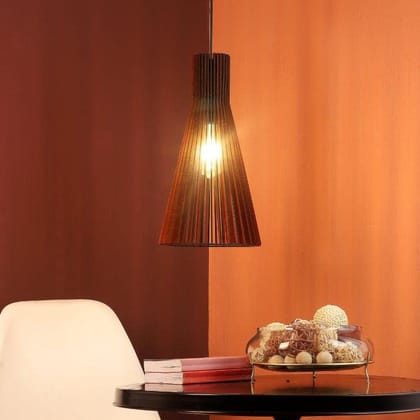 Eliante Wood Hanging Light Brown Base Brown MDF Shade Hanging Light for Living Room, Bedroom, Dining Room, Kitchen